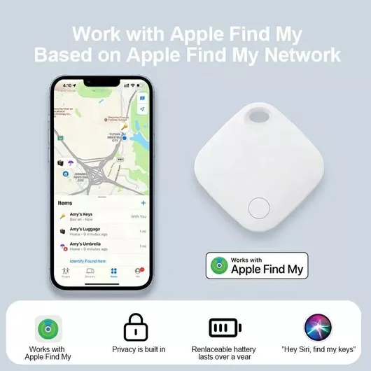 Bluetooth Tracker RSH Συμβατό με Apple Find my Device Λευκό