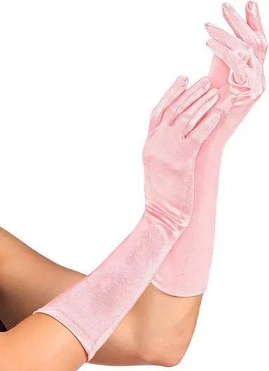 Αποκριάτικο Αξεσουάρ Widmann Γάντια Ενηλίκων Σατέν Ελαστικά 40cm Ροζ