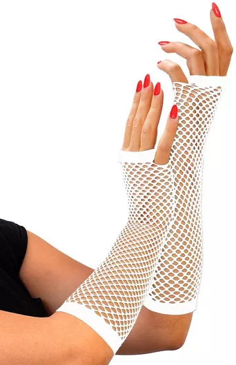 Αποκριάτικο Αξεσουάρ Widmann Γάντια Μακριά με Κομμένα Δάχτυλα 33cm Λευκό