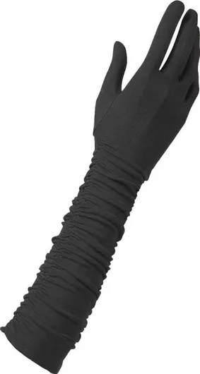 Αποκριάτικο Αξεσουάρ Widmann Γάντια με Σούρα Ελαστικά 40cm Μαύρο