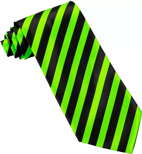 Αποκριάτικο Αξεσουάρ Widmann Γραβάτα Ριγέ Νέον Σατέν Μαύρο/Πράσινο