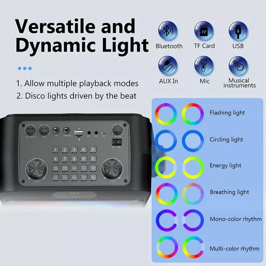 JYX T19-T Σύστημα Karaoke με Ασύρματα Μικρόφωνα 18W 3000mah LED Μαύρο