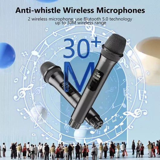 JYX T19-T Σύστημα Karaoke με Ασύρματα Μικρόφωνα 18W 3000mah LED Μαύρο