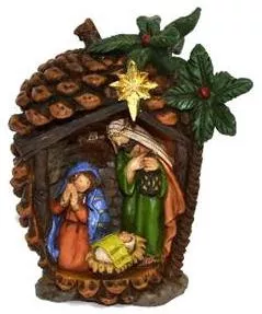 Φάτνη σε Κουκουνάρι 5x9cm Πολύχρωμο