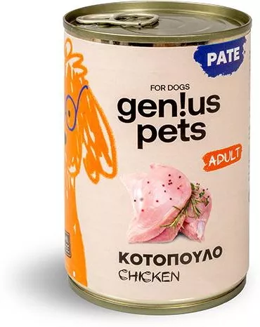 Genius Dog Grain Free Adult Κοτόπουλο Πατέ 400gr