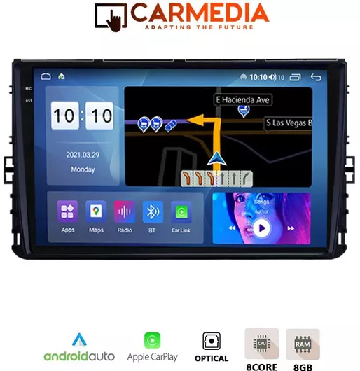 Οθόνη Αυτοκινήτου Android Carmedia 36.02.1850 9.5'' Touch για VW Polo/T-Roc/T-Cross 2017+