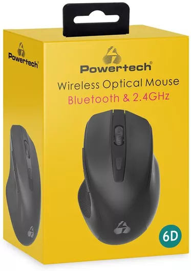 Ποντίκι Powertech PT-1250 Ασύρματο 2.4GHz Bluetooth 1600DPI Μαύρο