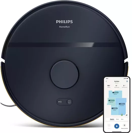 Σκούπα Ρομπότ Philips XU2000/10 για Σκούπισμα & Σφουγγάρισμα με Wi-Fi Μαύρο