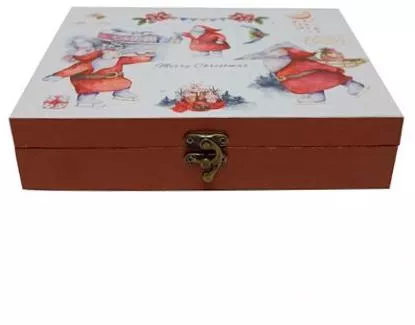 Χριστουγεννιάτικο Κουτί Due Esse 6x17x24cm Λευκό/Καφέ