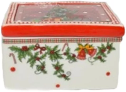 Χριστουγεννιάτικο Κουτί Due Esse Κεραμικό 11x8cm Πολύχρωμο