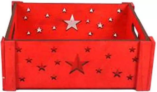 Χριστουγεννιάτικο Κουτί Due Esse με Αστεράκια Σετ 3τμχ Κόκκινο