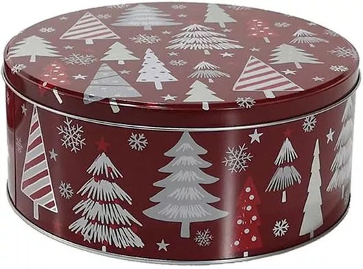 Χριστουγεννιάτικο Κουτί Μεταλλικό 20cm Κόκκινο Πολύχρωμο