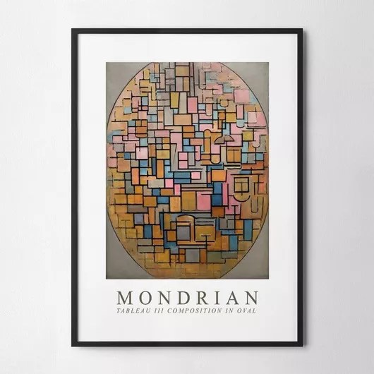 Αφίσα Mondrian - Tableau III Composition in Oval 21x30cm