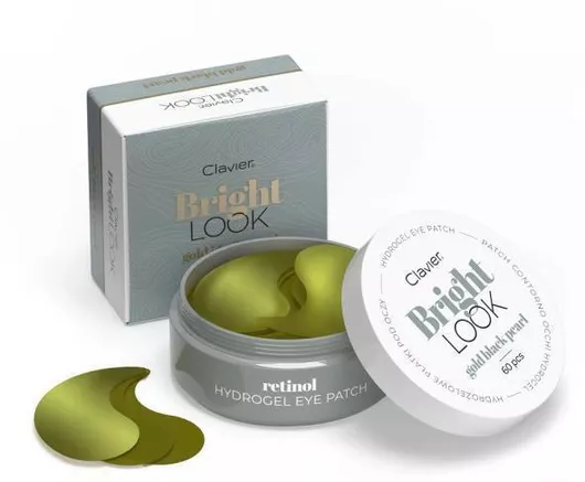 Clavier Bright Look Hydrogel Eye Patches Gold Black Pearl 60 Pcs