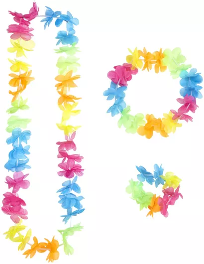 Αποκριάτικο Αξεσουάρ Widmann Hawaiian Σετ Κολιέ Πολύχρωμο