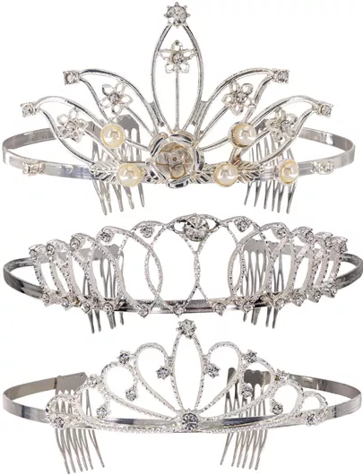 Αποκριάτικο Αξεσουάρ Widmann Διάδημα με Strass Τυχαία Επιλογή Σχεδίου Στέκα Ασημί