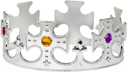 Αποκριάτικο Αξεσουάρ Widmann Κορώνα Βασιλιά με Πετρώματα Ασημί