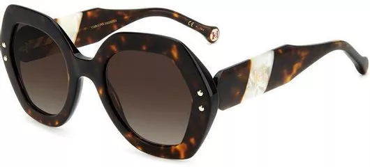 Γυναικεία Γυαλιά Ηλίου Carolina Herrera Ντεγκραντέ Γεωμετρικά 52mm με Καφέ Φακό & Ταρταρούγα Σκελετό