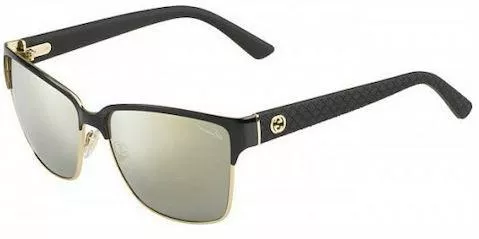 Γυναικεία Γυαλιά Ηλίου Gucci Καθρεύτης Τετράγωνα 60mm με Ασημί Φακό & Μαύρο Σκελετό