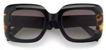 Γυναικεία Γυαλιά Ηλίου Kaleos Ντεγκραντέ Τετράγωνα 52mm με Γκρι Φακό & Μαύρο Σκελετό