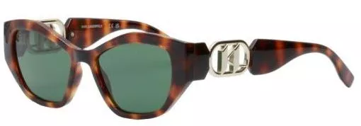 Γυναικεία Γυαλιά Ηλίου Karl Lagerfeld Cat Eye 54mm με Πράσινο Φακό & Ταρταρούγα Σκελετό