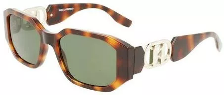 Γυναικεία Γυαλιά Ηλίου Karl Lagerfeld Γεωμετρικά 55mm με Πράσινο Φακό & Ταρταρούγα Σκελετό