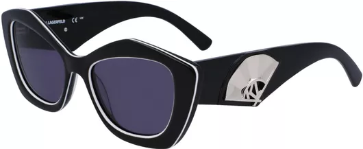 Γυναικεία Γυαλιά Ηλίου Karl Lagerfeld Ντεγκραντέ Cat Eye 52mm με Γκρι Φακό & Μαύρο Σκελετό