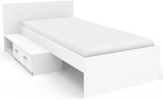 Κρεβάτι Polihome Piener Μονό με Αποθηκευτικό Χώρο 120x203x74cm Λευκό