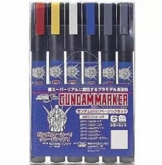 Μαρκαδόροι Μοντελισμού Bandai Gundam Marker GMS-109 Gundam Seed Σετ 6τμχ