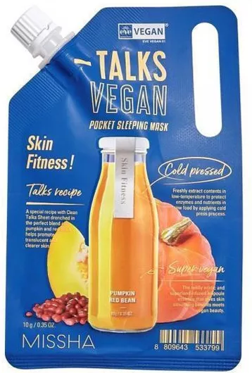 Missha Talks Vegan Squeeze Pocket Sleeping Mask Smoothing Overnight Mask Problematic Skin Skin Fitness 10g