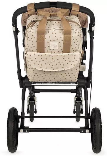 Τσάντα Αλλαξιέρα Walking Mum Backpack Poppy Cinnamon Hearts Μπεζ