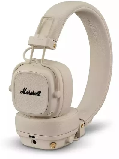 Marshall Major V Ασύρματα On Ear Ακουστικά με 100 ώρες Λειτουργίας & Quick Charge Μπεζ
