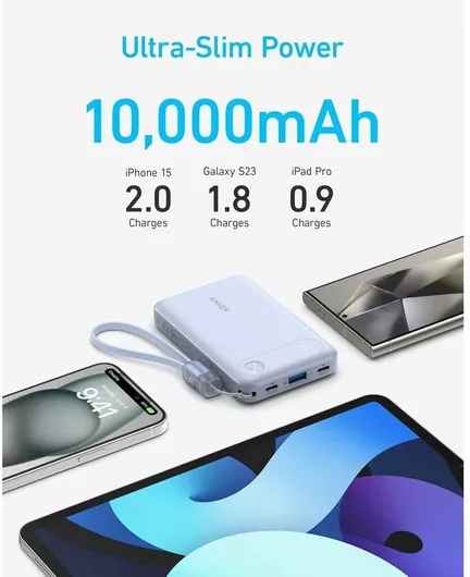 Anker PowerCore 10000mAh 22.5W με Θύρα USB-A & 2 Θύρες USB-C Μαύρο