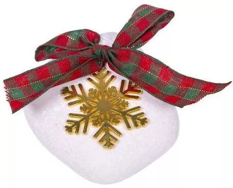 Γούρι Deris Metal Επιτραπέζιο με Πέτρα/Κορδέλα & Νιφάδα 8cm