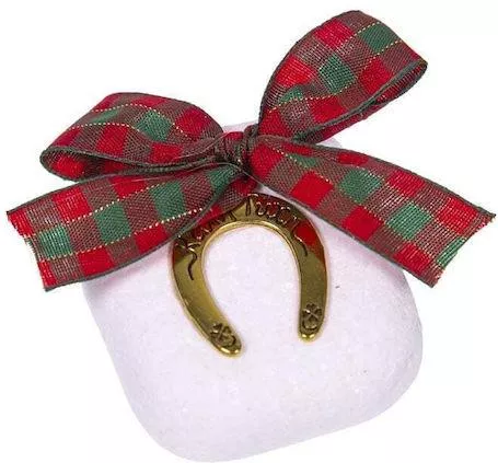 Γούρι Deris Metal Επιτραπέζιο με Πέτρα/Κορδέλα & Πέταλο 8cm