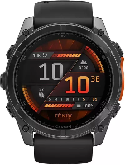 Garmin Fenix 8 Stainless Steel 51mm Slate Grey με Black Silicone Band