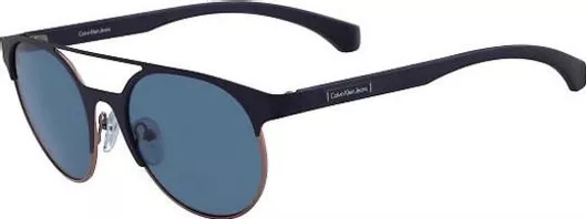 Unisex Γυαλιά Ηλίου Calvin Klein Jeans Στρογγυλά 52mm με Μπλε Φακό & Μπλε Σκελετό
