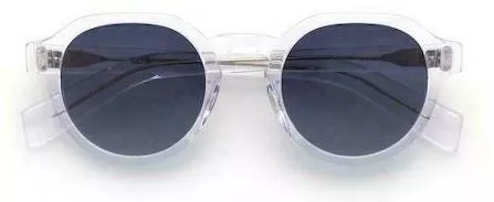 Unisex Γυαλιά Ηλίου Kaleos Ντεγκραντέ Στρογγυλά 49mm με Μπλε Φακό & Διάφανο Σκελετό