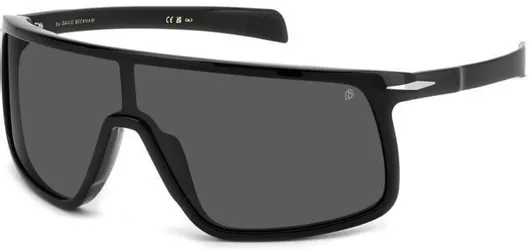Ανδρικά Γυαλιά Ηλίου David Beckham Μάσκα 99mm με Γκρι Φακό & Μαύρο Σκελετό