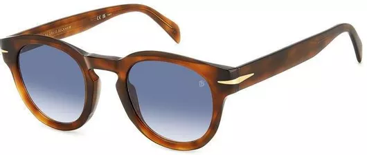 Ανδρικά Γυαλιά Ηλίου David Beckham Ντεγκραντέ Στρογγυλά 49mm με Μπλε Φακό & Ταρταρούγα Σκελετό