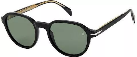 Ανδρικά Γυαλιά Ηλίου David Beckham Στρογγυλά 51mm με Πράσινο Φακό & Μαύρο Σκελετό