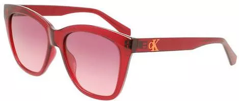 Γυναικεία Γυαλιά Ηλίου Calvin Klein Jeans Ντεγκραντέ Τετράγωνα 54mm με Μοβ Φακό & Μπορντό Σκελετό