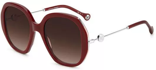 Γυναικεία Γυαλιά Ηλίου Carolina Herrera Ντεγκραντέ Στρογγυλά 54mm με Καφέ Φακό & Μπορντό Σκελετό