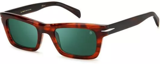 Γυναικεία Γυαλιά Ηλίου David Beckham Ορθογώνια 51mm με Πράσινο Φακό & Καφέ Σκελετό