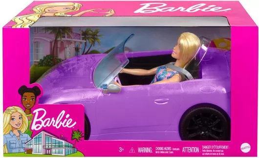Σετ Barbie Convertible με Κούκλα & Αυτοκίνητο για 3+ Ετών