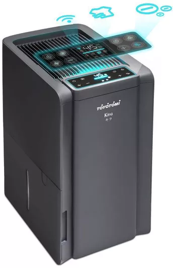 Toyotomi Kira Αφυγραντήρας με Συμπιεστή Ιονιστή και Wi-Fi 18lt Γκρι