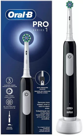 Oral-B Pro Series 1 Ηλεκτρική Οδοντόβουρτσα με Αισθητήρα Πίεσης Μαύρη