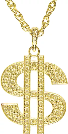 Αποκριάτικο Αξεσουάρ Widmann Κολιέ Δολάριο 60cm Χρυσό