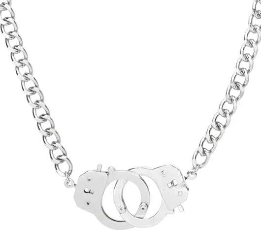 Αποκριάτικο Αξεσουάρ Widmann Κολιέ με Χειροπέδες Ασημί