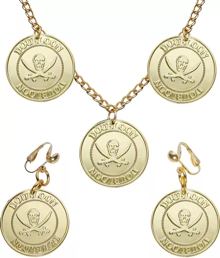 Αποκριάτικο Αξεσουάρ Widmann Κολιέ Σκουλαρίκια Πειρατή Χρυσό